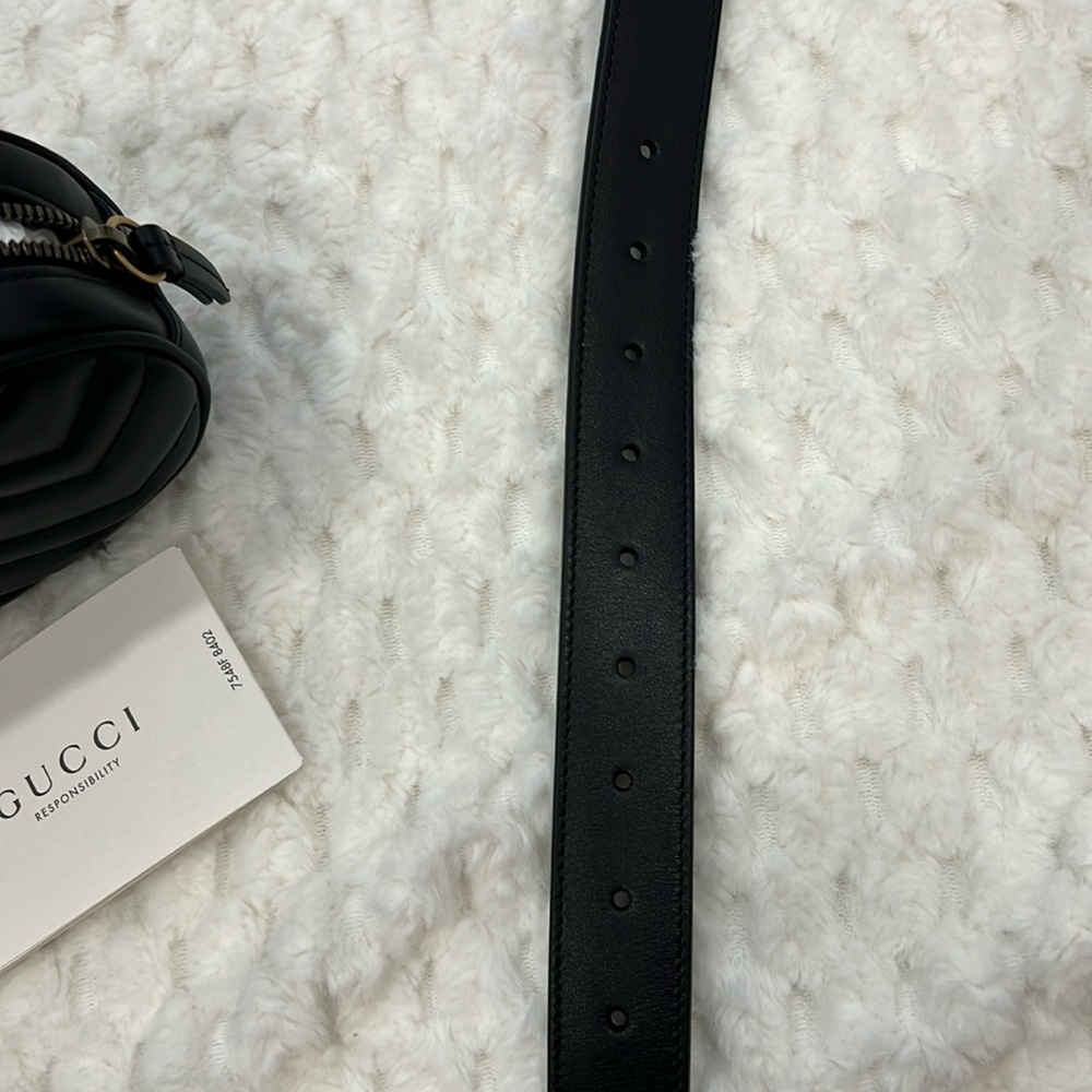 Gucci Calfskin Matelasse GG Marmont Leather Belt Bag 85/34-Authentic-NWT - Picture 16 of 16